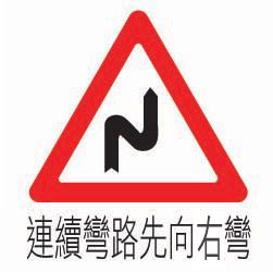 連續彎路先向右意思|連續彎路先向右